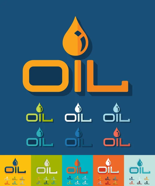 Öl-Ikone im flachen Design — Stockvektor