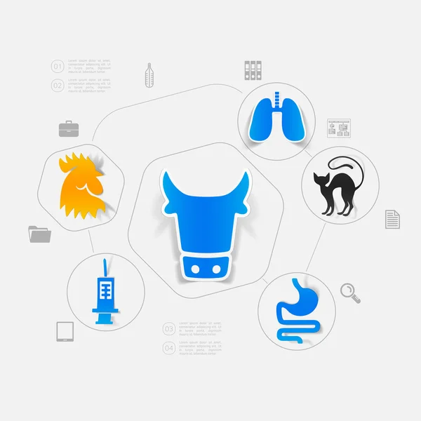 Autocollant vétérinaire infographie — Image vectorielle