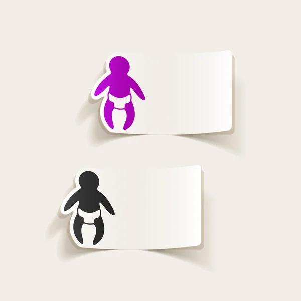 Baby's stickers met schaduwen — Stockvector