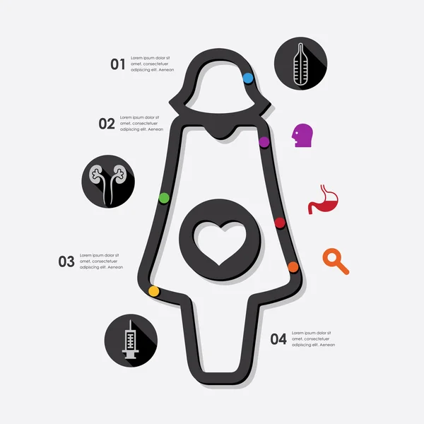 Infographie médicale avec icônes — Image vectorielle