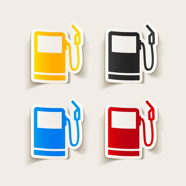 Colorful gas stations labels — Stock Vector