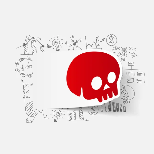 Drawing business formulas with skull icon — Stock Vector