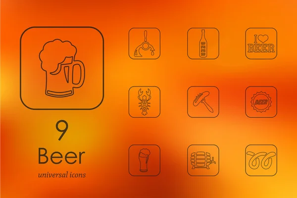 Conjunto de iconos de la cerveza — Vector de stock