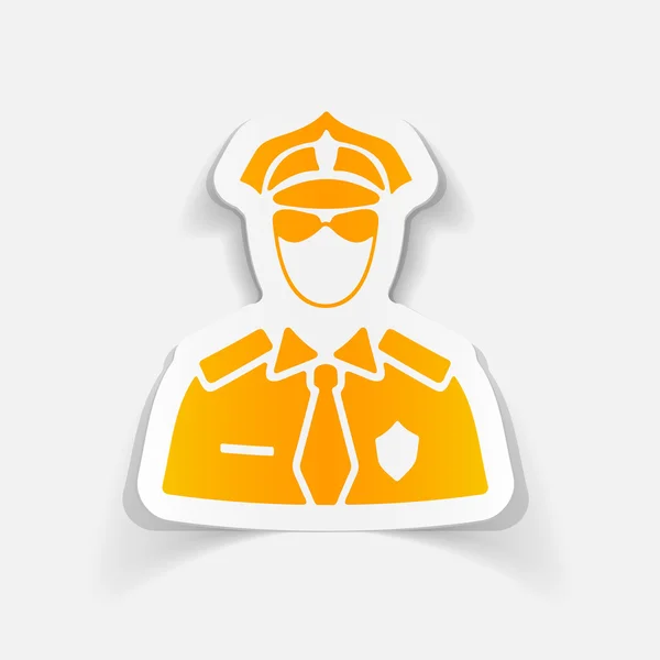 Police officer sticker — Stock Vector