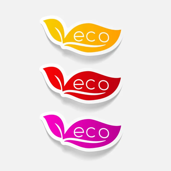 Feuilles colorées éco signes — Image vectorielle