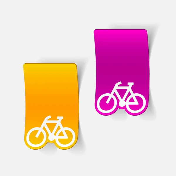 Bikes with shadows labels — Stock Vector