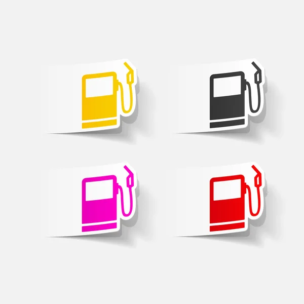 Kleurrijke benzinestations etiketten — Stockvector