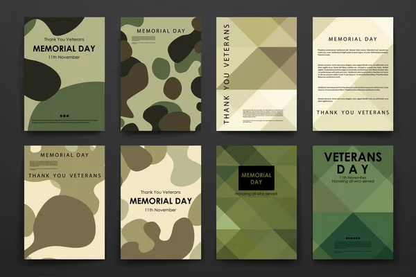 Poster design in stile giorno veterani — Vettoriale Stock