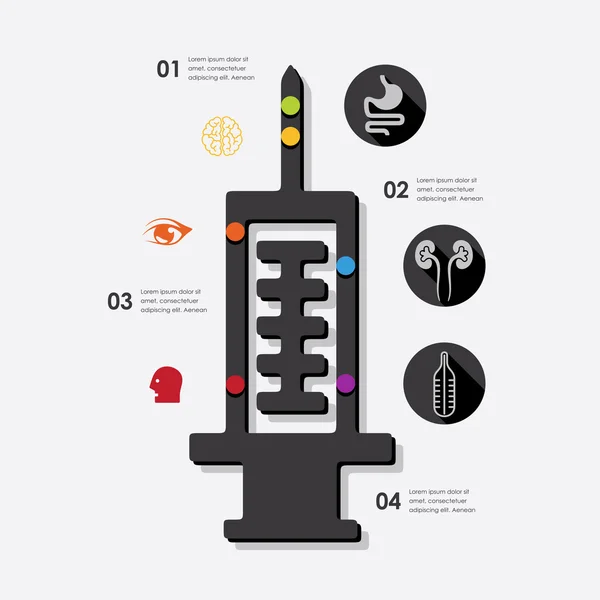 Geneeskunde infographic met pictogrammen — Stockvector