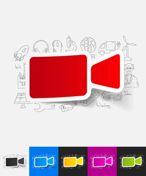 Autocollant papier vidéo — Image vectorielle