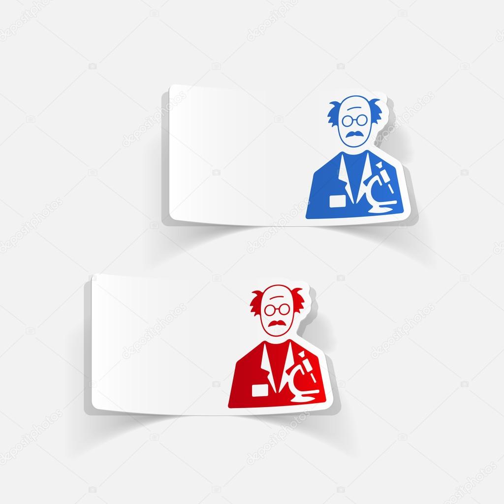 blue and red scientists stickers