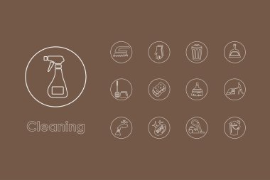 Basit simgeler temizlik seti