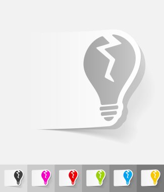 Kırık ampul kağıt etiket