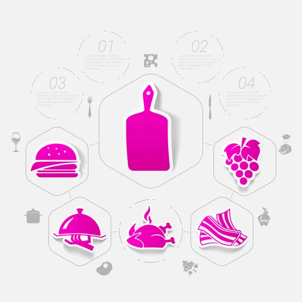 Autocollant restaurant infographie — Image vectorielle