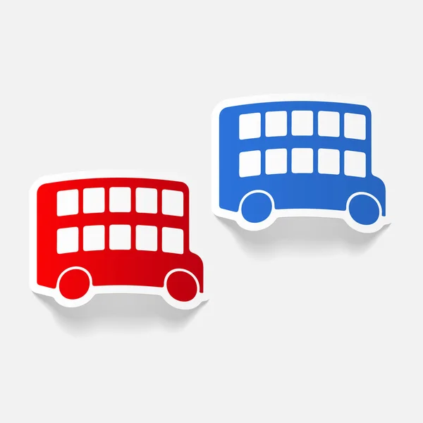 Buss dubbeldäckare ikonen — Stock vektor