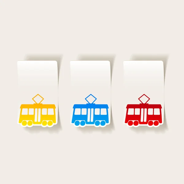 Elemento de diseño realista: icono del tranvía — Archivo Imágenes Vectoriales