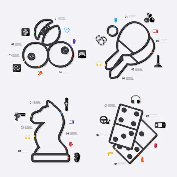 Инфографика игр с иконками — стоковый вектор