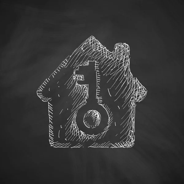 Icono de la casa dibujado a mano — Archivo Imágenes Vectoriales