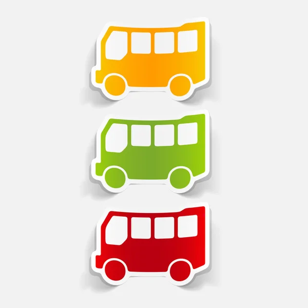 Elemento de design realista: ônibus —  Vetores de Stock