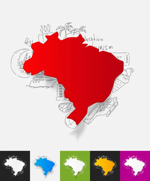 Naklejki papier Brazylia — Wektor stockowy