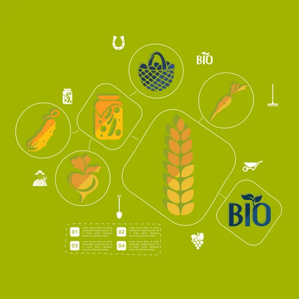 Agriculture flat infographic — Stock Vector