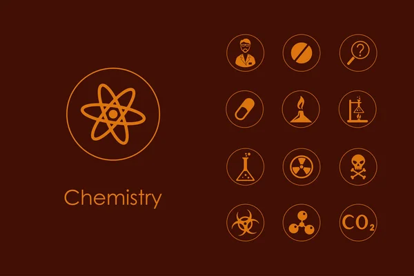 Zestaw prostych ikon chemia — Wektor stockowy