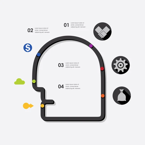 Infográfico de negócios com ícones — Vetor de Stock