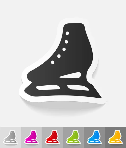 Skates paper sticker — Stock Vector