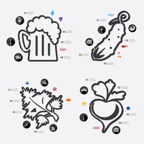 Restoran Infographic simgeleri ile — Stok Vektör