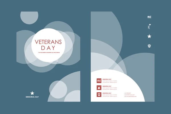 Diseño de póster en estilo de día de veteranos — Archivo Imágenes Vectoriales