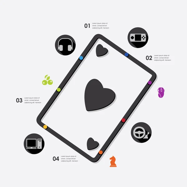 Infographie de jeu avec des icônes — Image vectorielle