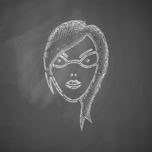 Πρόσωπο κορίτσι εικονίδιο — Διανυσματικό Αρχείο