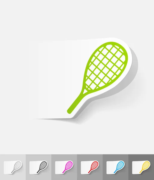 テニス ラケット紙ステッカー — ストックベクタ