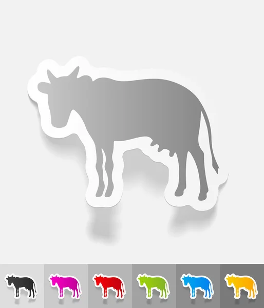 Cow paper sticker — Stock Vector