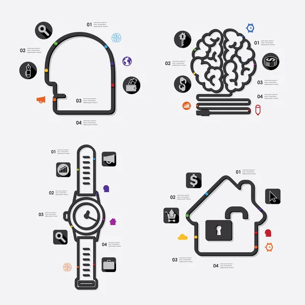 Business-Infografik mit Symbolen — Stockvektor