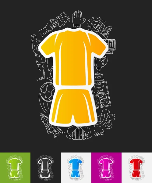 Pegatina de papel de ropa de fútbol — Vector de stock