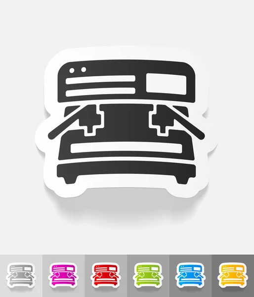 Koffiemachine papier sticker — Stockvector