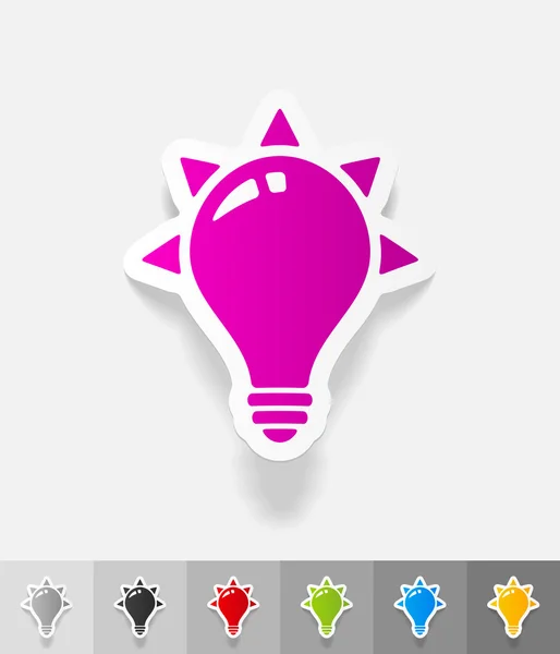 Autocollant ampoule papier — Image vectorielle