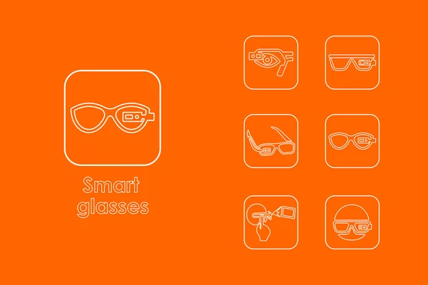 High-tech glasses simple icons — Stock Vector