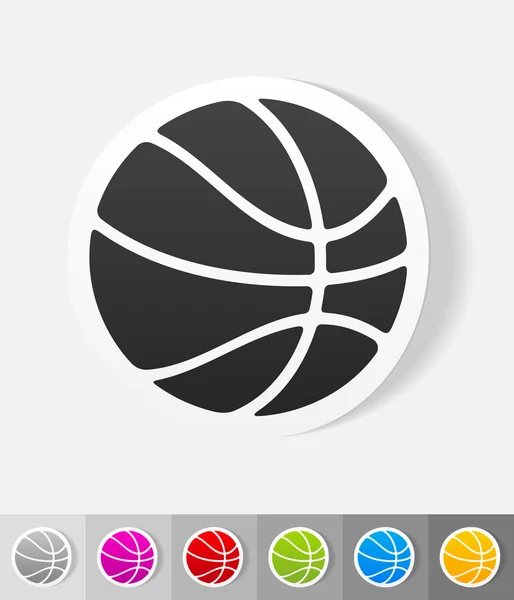 Pegatina de papel de baloncesto — Vector de stock