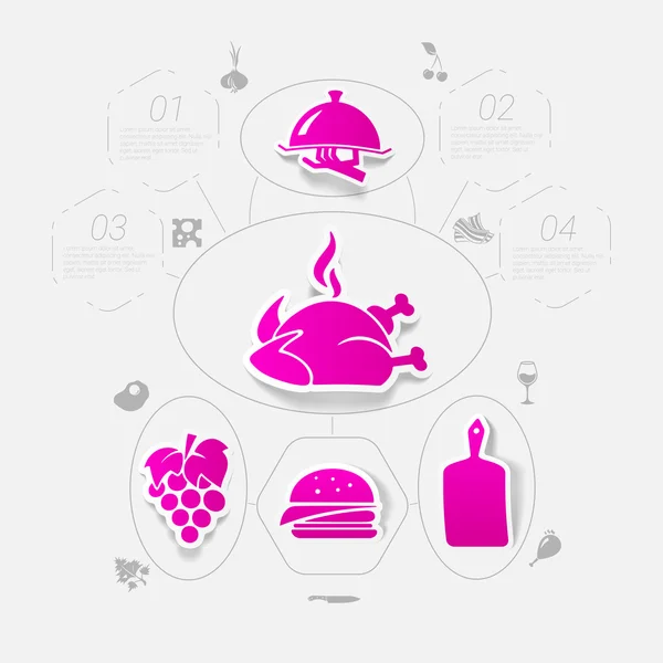 Autocollant restaurant infographie — Image vectorielle