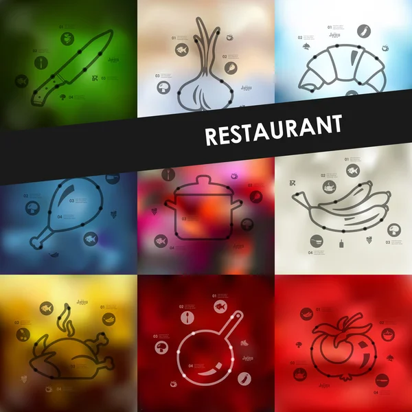 餐厅，时间线图表 — 图库矢量图片