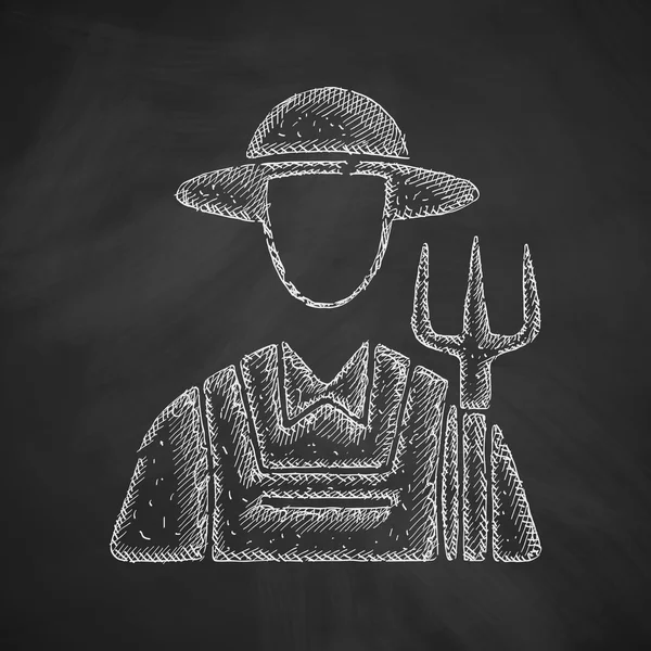 Ícone de agricultor desenhado à mão — Vetor de Stock