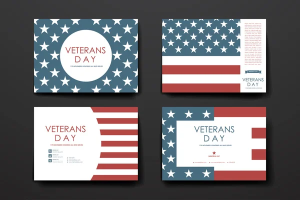 Affisch design i veterans day stil — Stock vektor