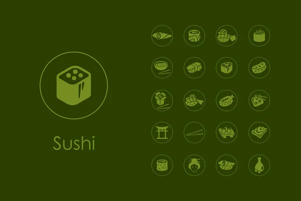 Conjunto de iconos simples de sushi — Archivo Imágenes Vectoriales