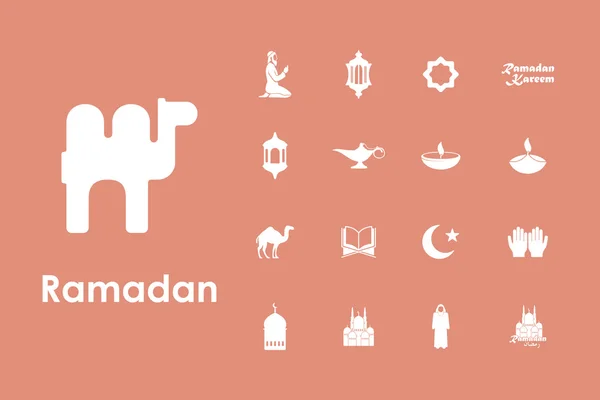 Set of ramadan simple icons — Stock Vector