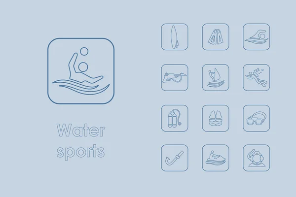 Set of water sports simple icons — Stock Vector