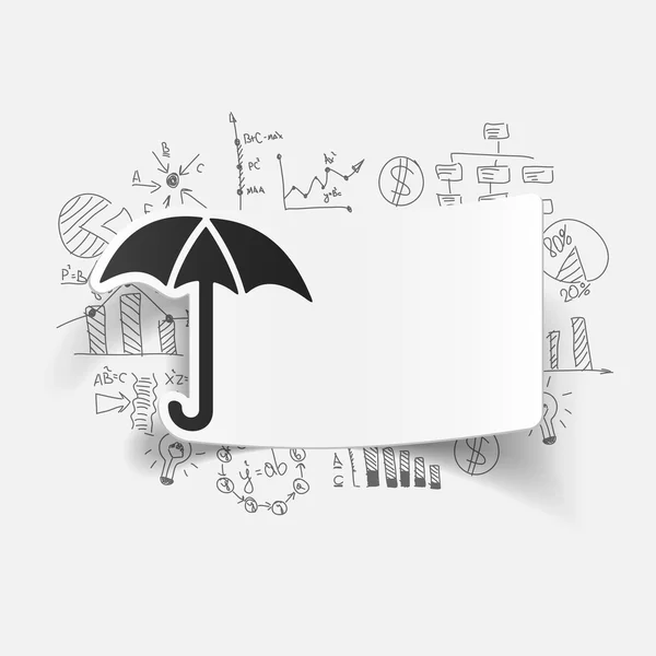 Rysunek biznes formuł z parasolem ikony — Wektor stockowy