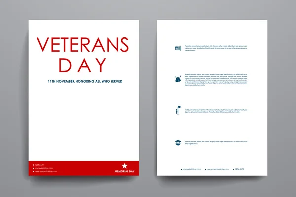 Дизайн плакату в денному стилі ветеранів — стоковий вектор