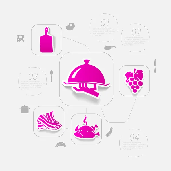 Autocollant restaurant infographie — Image vectorielle